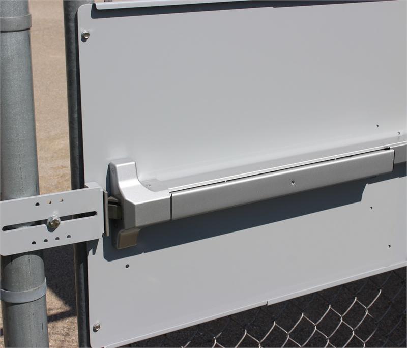 Panic Bar Mounting Plate For Chain Link Fence Gates, Panic Shield For Lockey Panic Bars